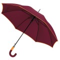 Stylowy automatyczny parasol z kolorową obwódką i dwukolorową rączką bordowy.jpg