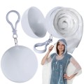 Poncho przeciwdeszczowe w plastikowym etui w kształcie kulki - białe.jpg
