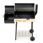 Duży grill ogrodowy z wędzarnią termometrem  + akcesoria do grillowania
