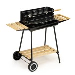 Grill z trzema półkami, regulacją rusztu i rożnem