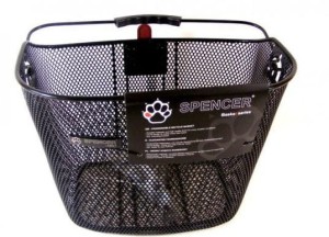 Kosz rowerowy przód, clik, siatka, plus stalowy uchwyt