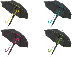 Czarny automatyczny parasol o wyjątkowym designie z pokrowcem