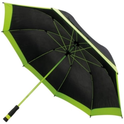 Duży manualny, czarny  parasol z neonowym szkieletem i obwódką .jpg