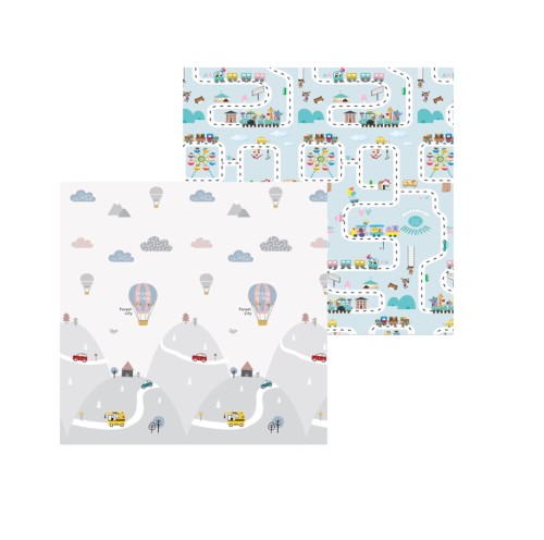 Mata edukacyjna piankowa dwustronna składana 150x200cm balony ulica