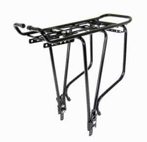 Bagażnik rowerowy tylny, 26-28",  regulowany, czarny pod sakwy