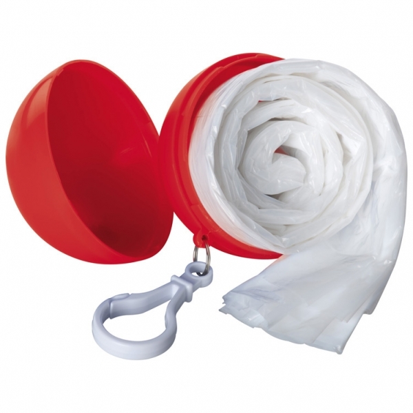 Poncho przeciwdeszczowe w plastikowym etui w kształcie kulki