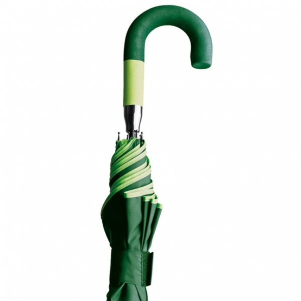 Stylowy automatyczny parasol z kolorową obwódką i dwukolorową rączką