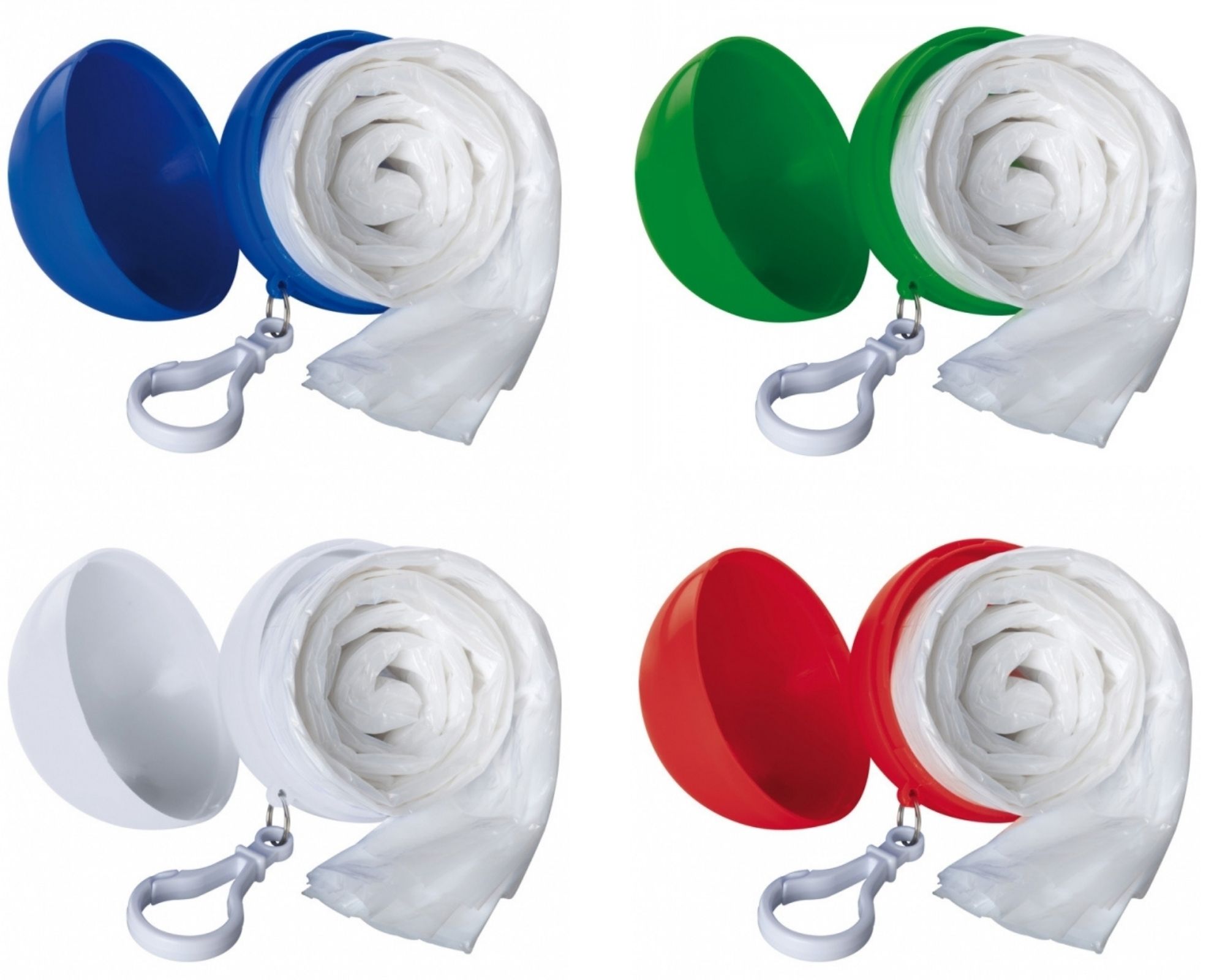 Poncho przeciwdeszczowe w plastikowym etui w kształcie kulki